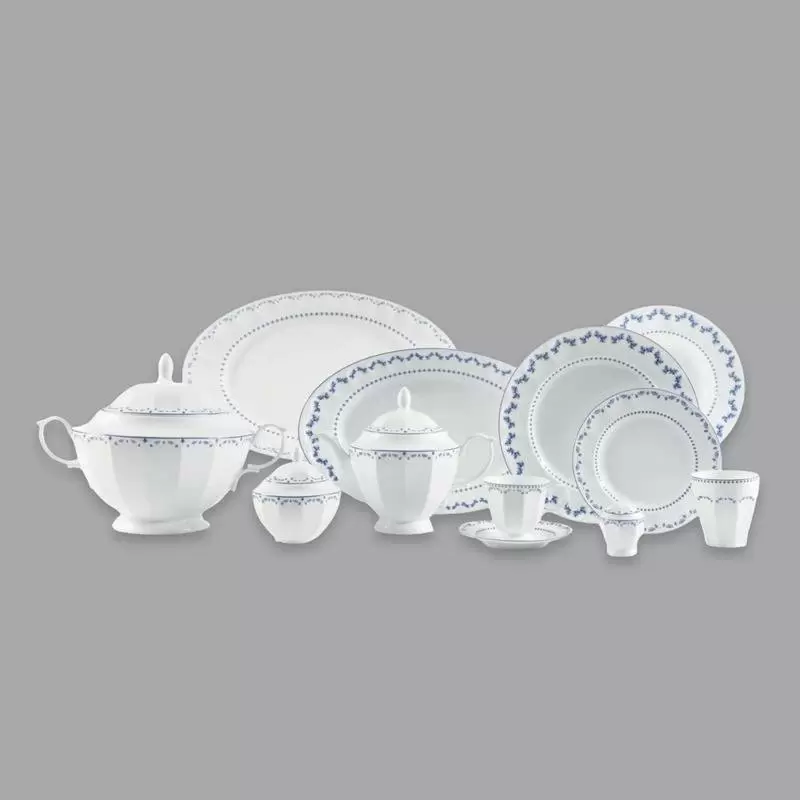 سرویس 103 پارچه چینی زرین-نیوکلاسیک-12نفره-فرانسیس سرمه-درجه عالی